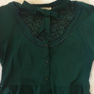 Green Lace Bib Dress